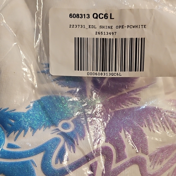 PINK Victoria's Secret Sweatshirt - White with Pastel Palm Design - Picture 6 of 7